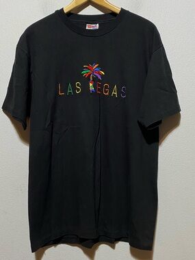 Vintage Las Vegas Hanes Heavyweight Large Single Stitch Embroidered Palm Tree